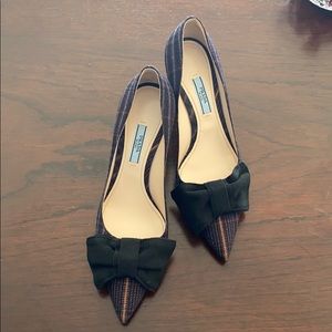 Prada Plaid Wool Heels